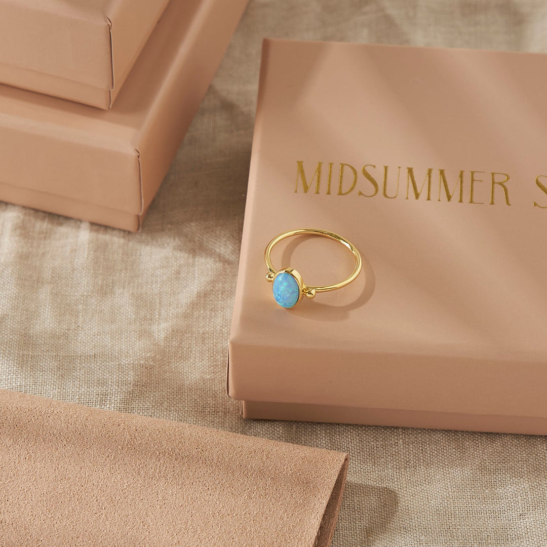 The Lovers Azure Opal Ring Gold