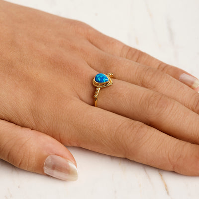 Rejoice Blue Opal Ring Gold