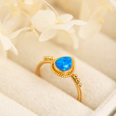 Rejoice Blue Opal Ring Gold