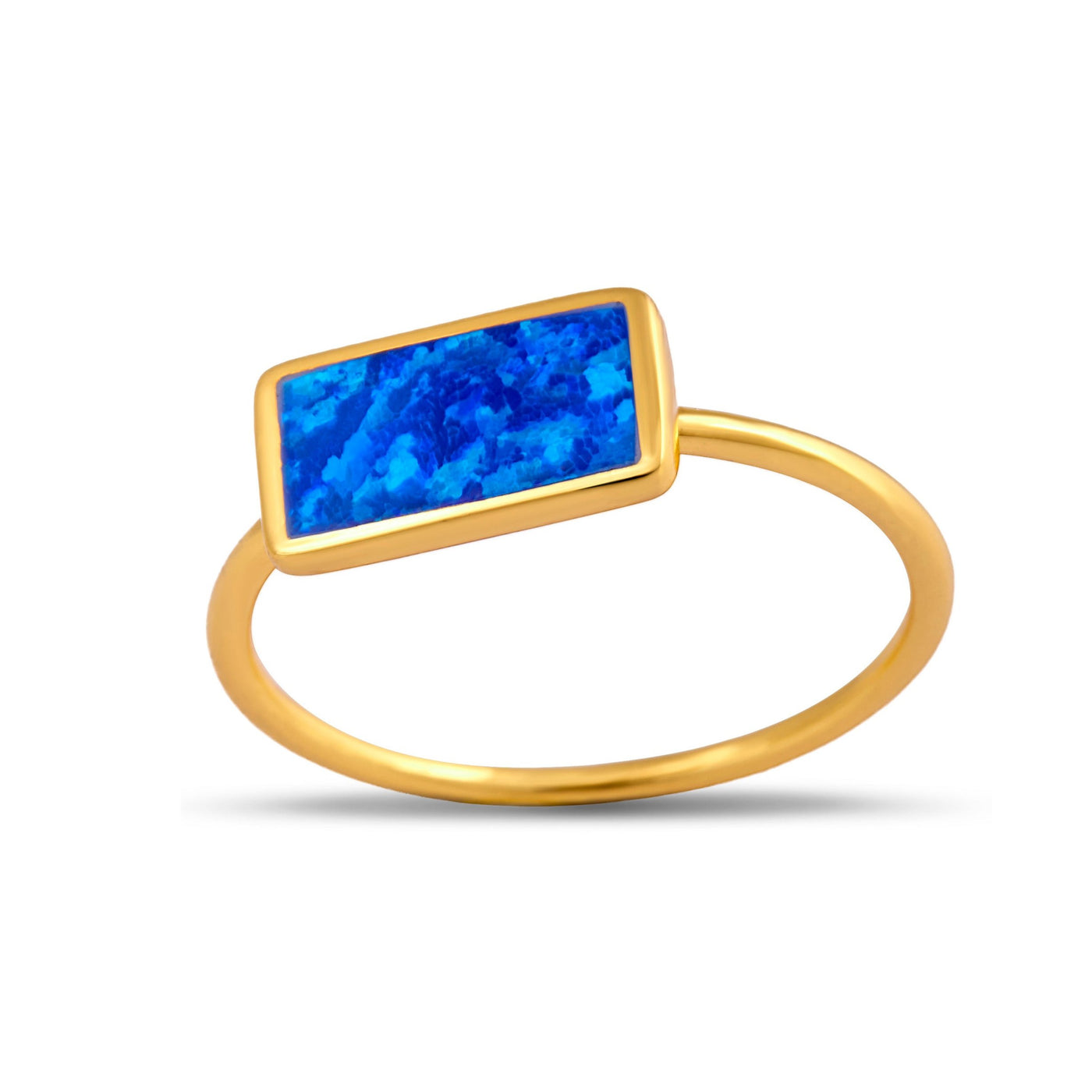 Eternal Unity Blue Opal Gold Ring