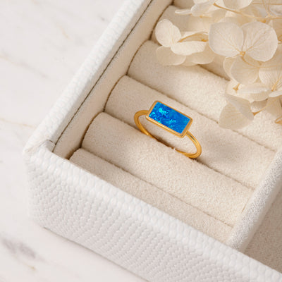 Eternal Unity Blue Opal Gold Ring