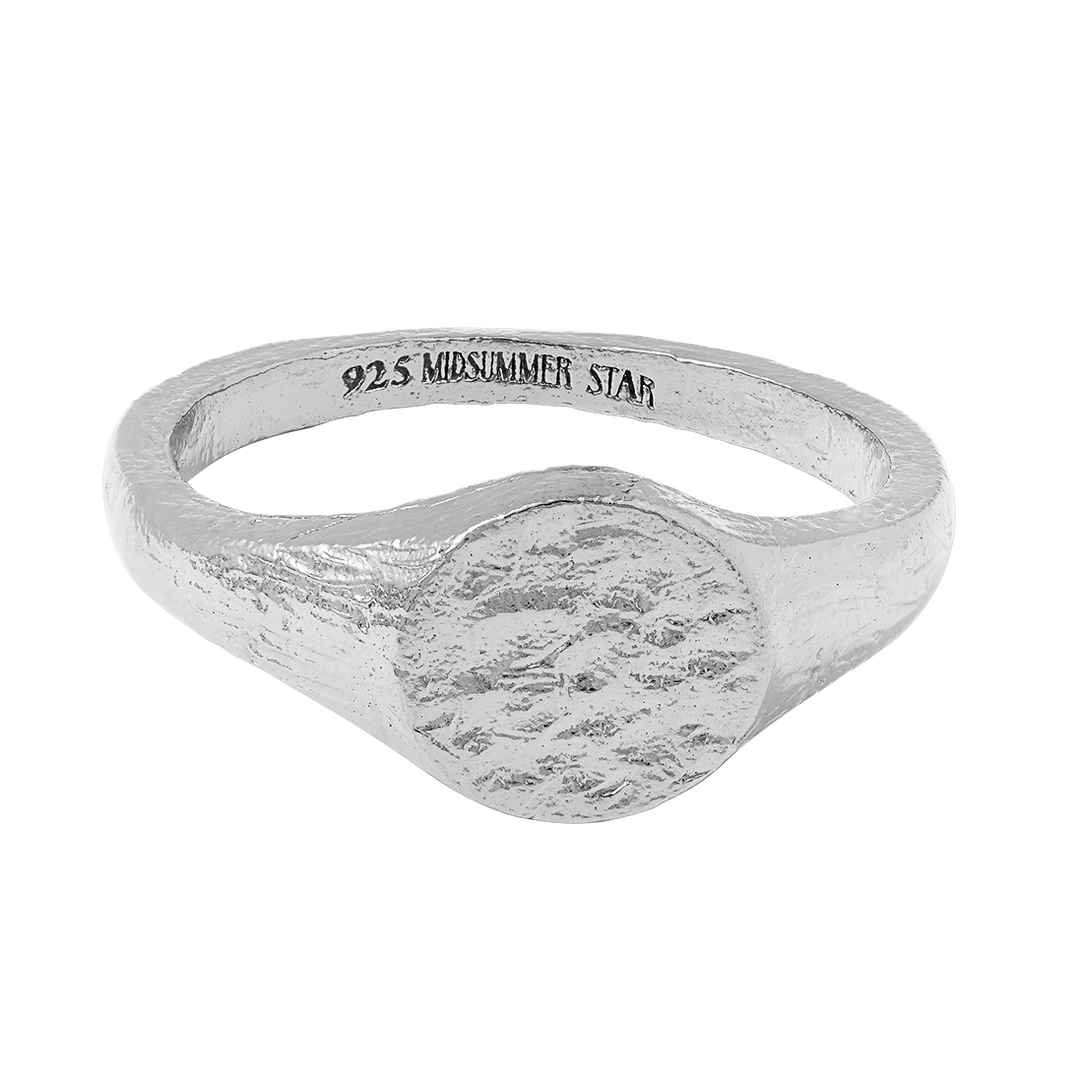 Dainty Textured Signet Ring