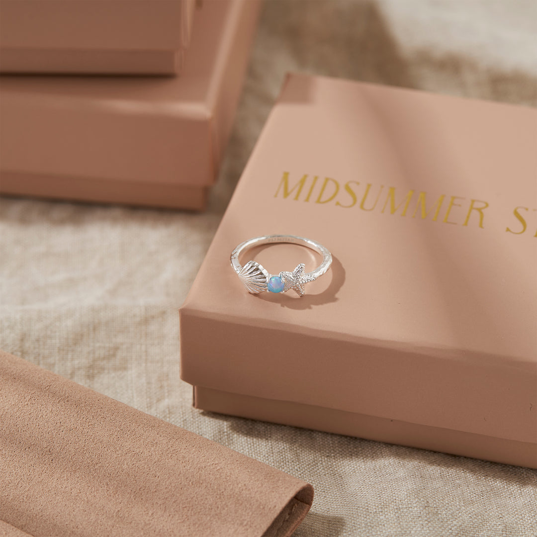 Mystic Mermaid Azure Opal Ring