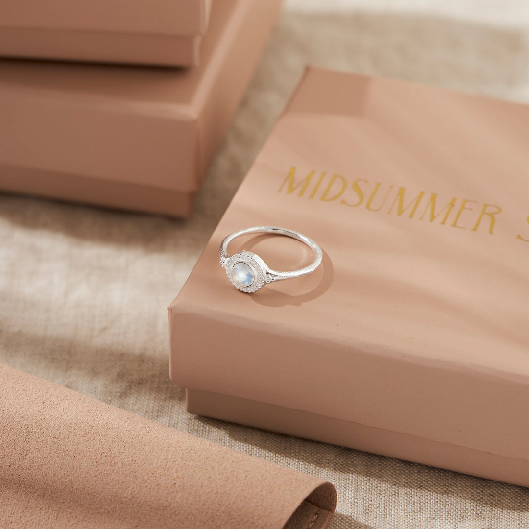 Elara Rainbow Moonstone Ring