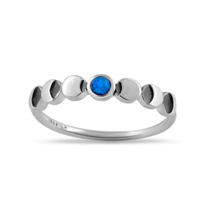 Lunar Phases Blue Opal Ring