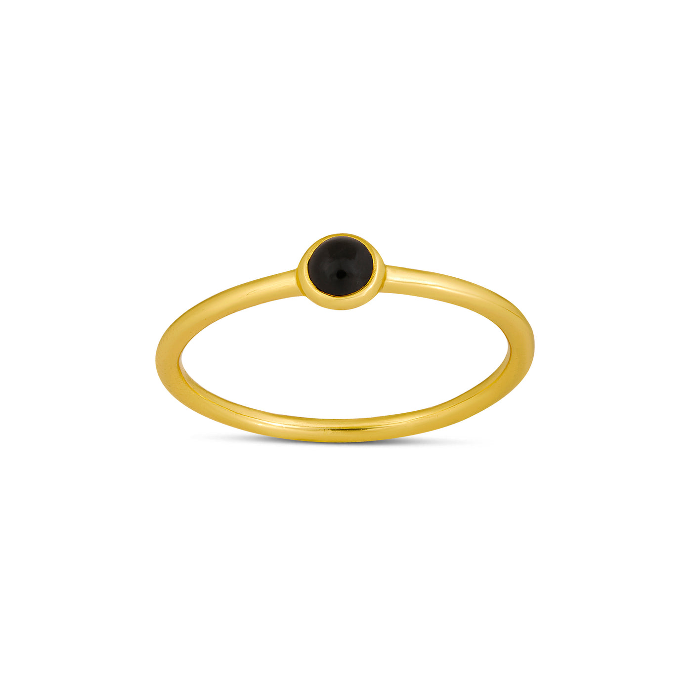 Delicate Onyx Ring Gold