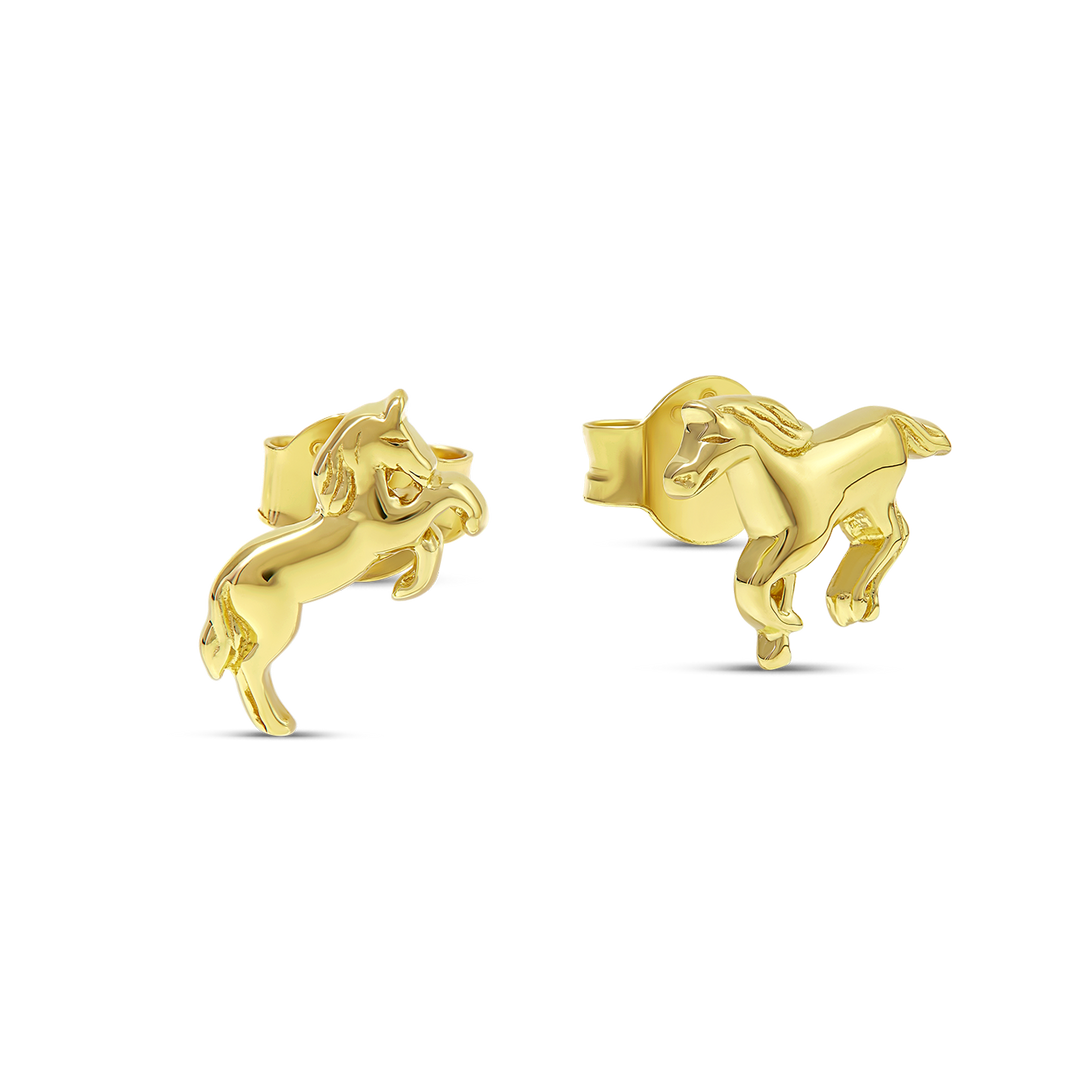 Equus Ferus Studs Gold