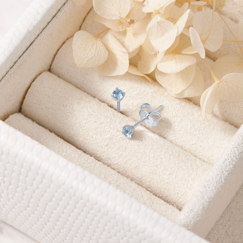 Delicate Blue Topaz Studs