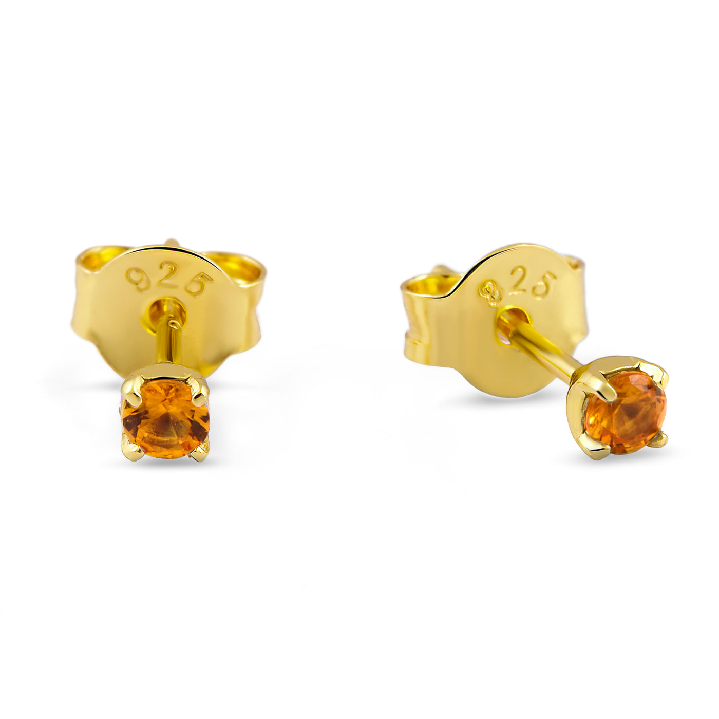 Delicate Citrine Gold Studs