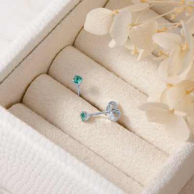 Delicate Emerald Studs