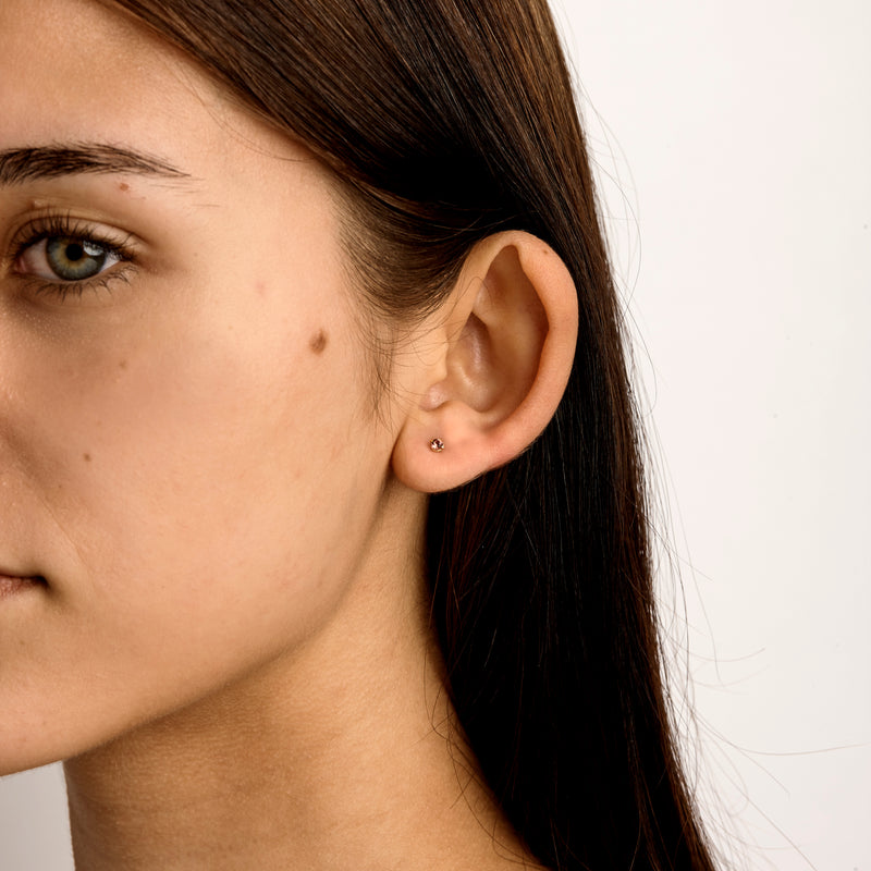 Delicate Garnet Gold Studs