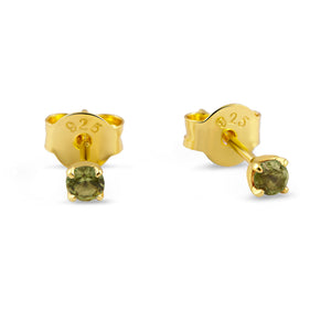 Delicate Peridot Gold Studs