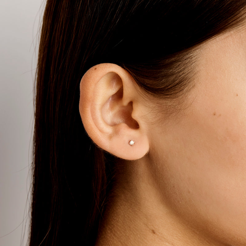 Delicate Rainbow Moonstone Studs