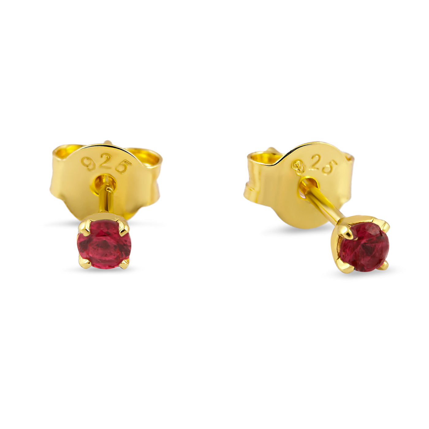 Delicate Ruby Gold Studs