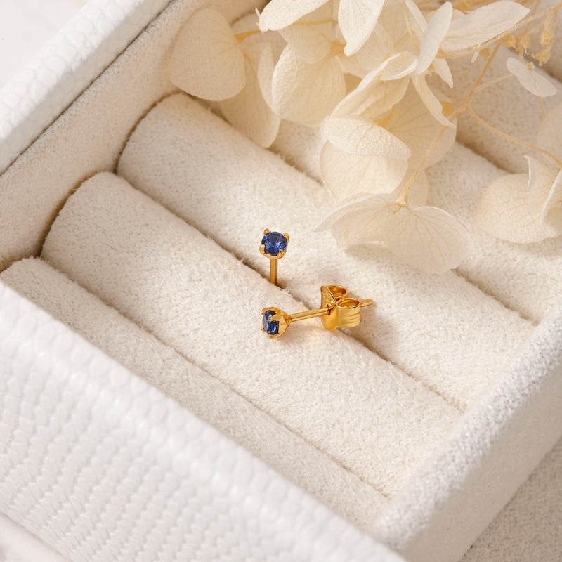 Delicate Sapphire Gold Studs