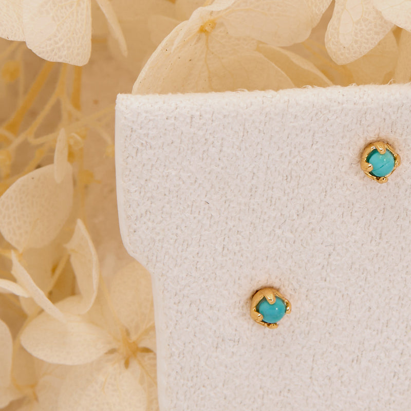 Delicate Turquoise Studs Gold