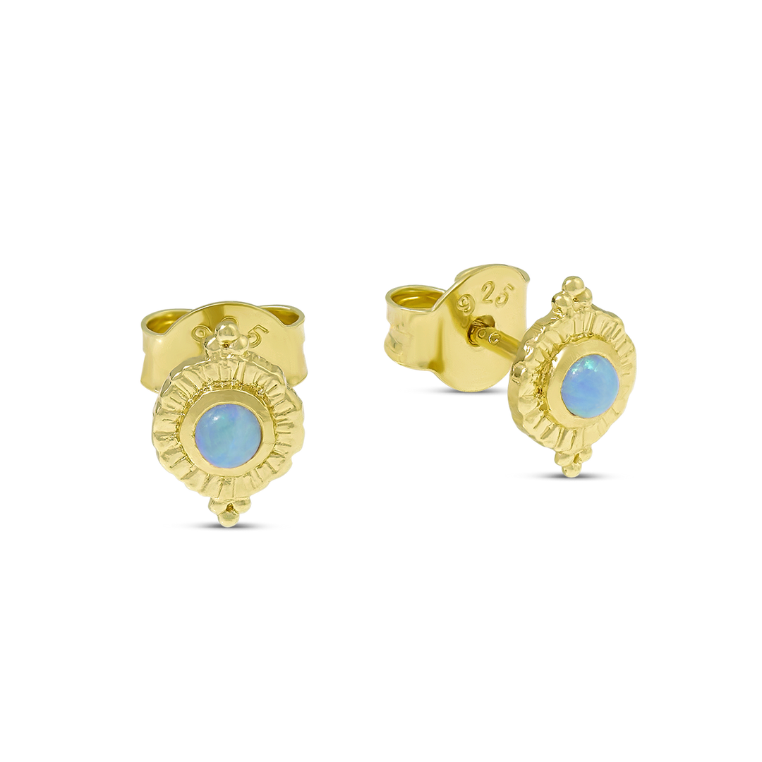 Veya Azure Opal Studs Gold