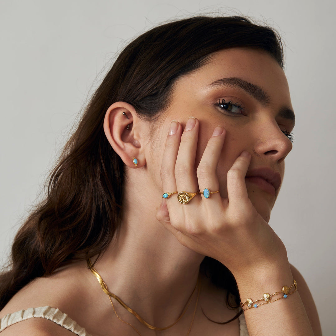 The Lovers Azure Opal Ring Gold