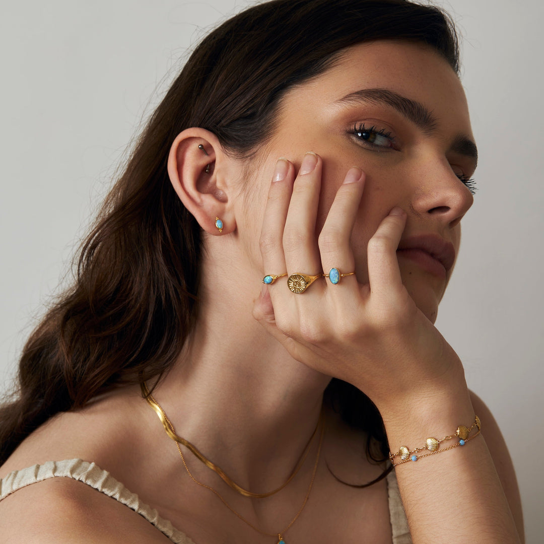 The Visionary Azure Opal Ring Gold