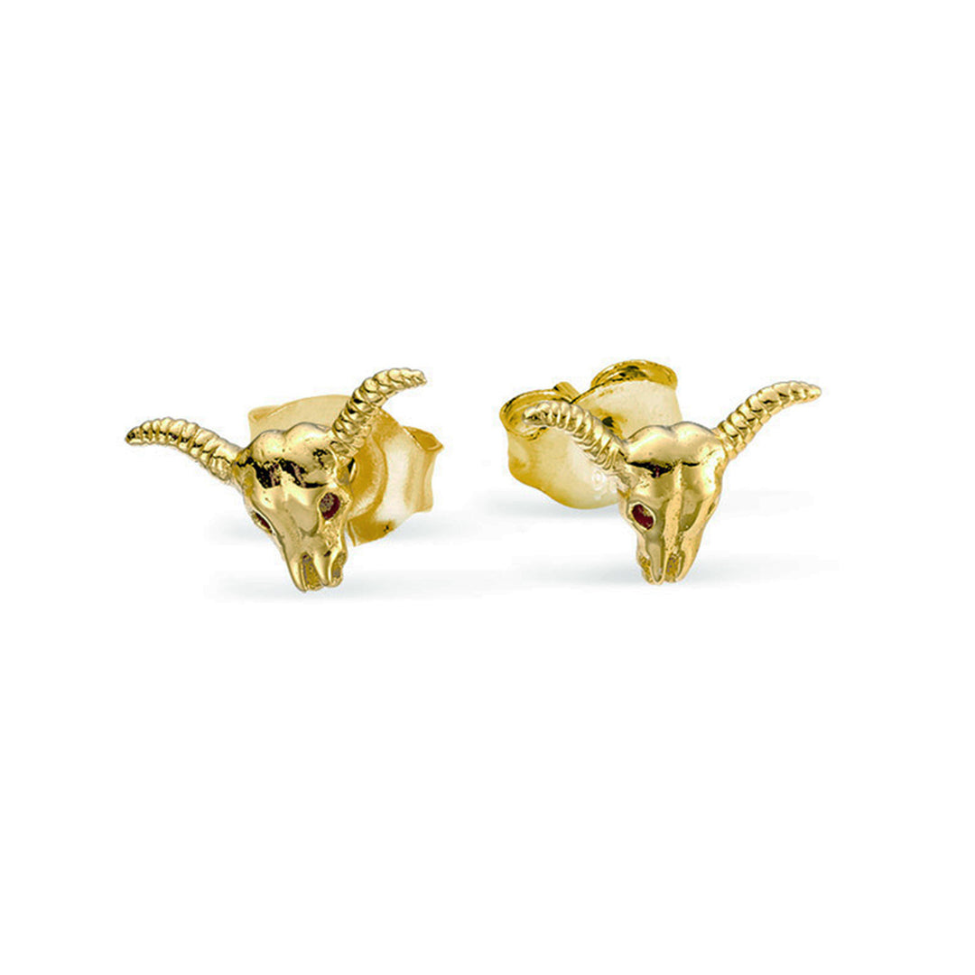 Rodeo Skull Studs Gold