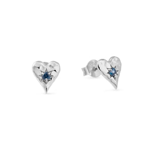 Love Heart London Blue Studs