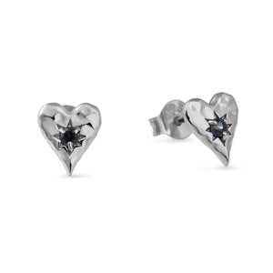 Love Heart London Blue Studs