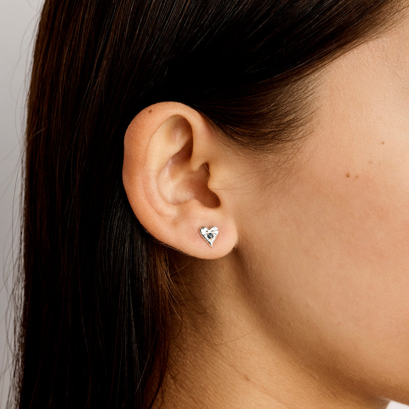 Love Heart London Blue Studs