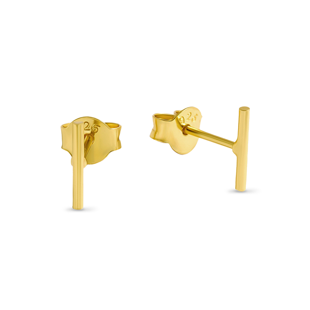 Dainty Bar Studs Gold