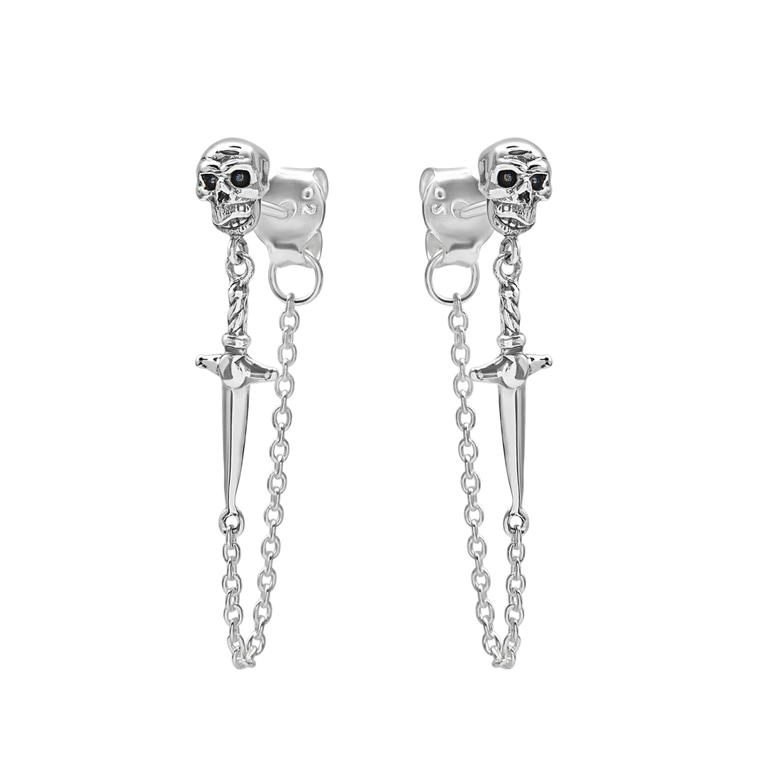 Dagger and Skull Chain Studs