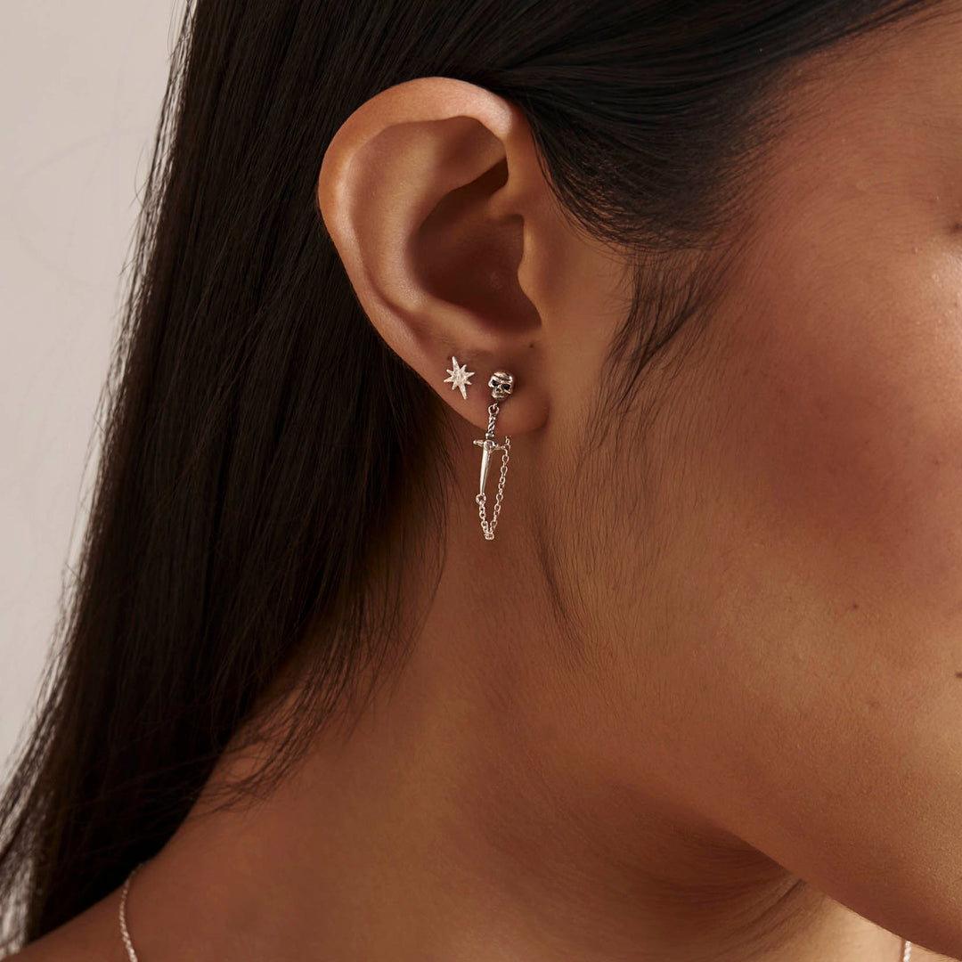 Dagger and Skull Chain Studs