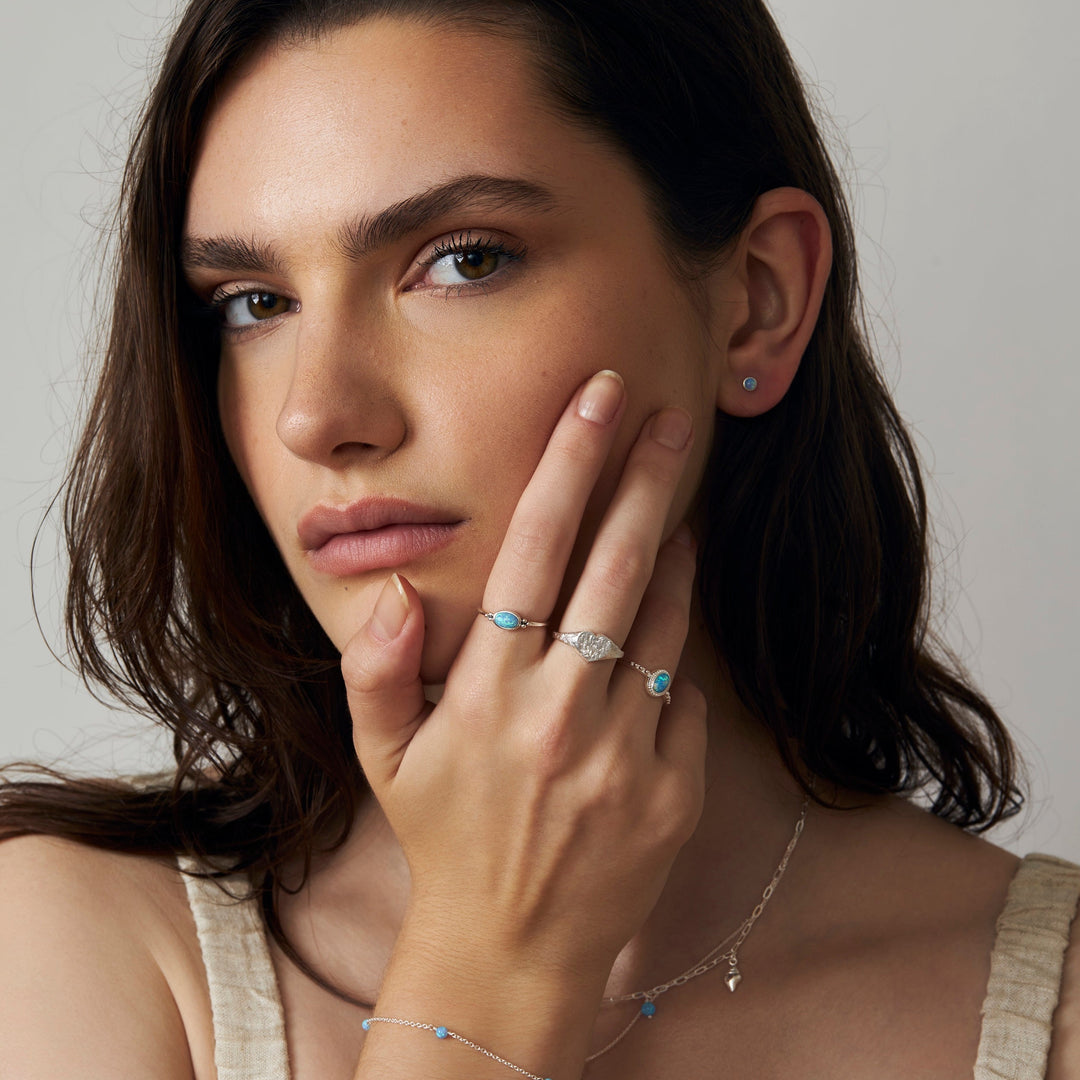 Orb Azure Opal Studs