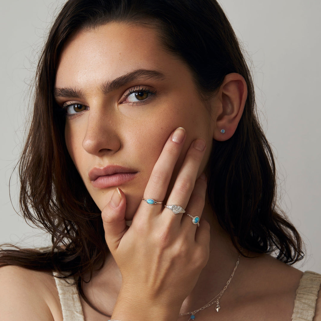 Textured Amore Signet Ring