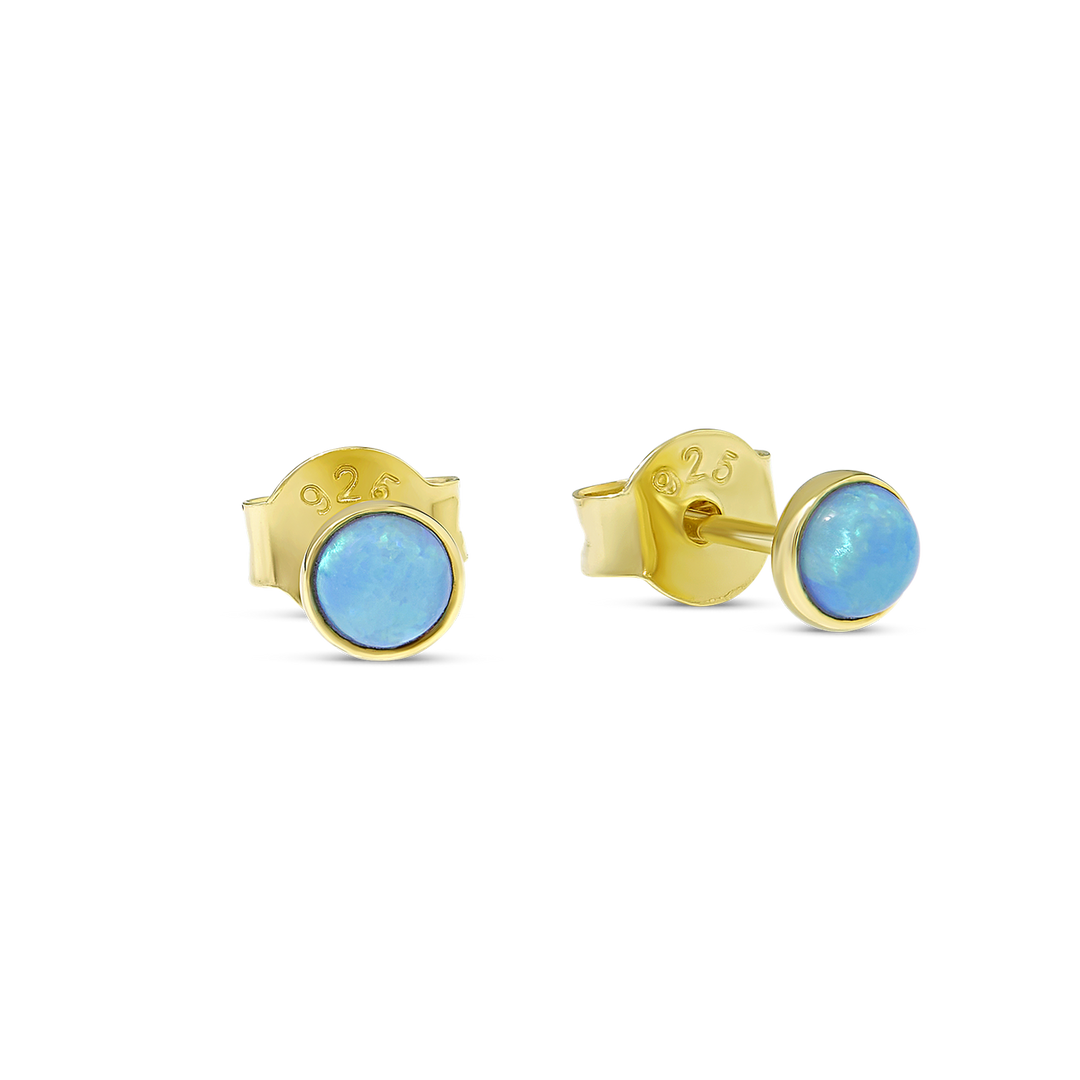 Orb Azure Opal Azure Gold Studs