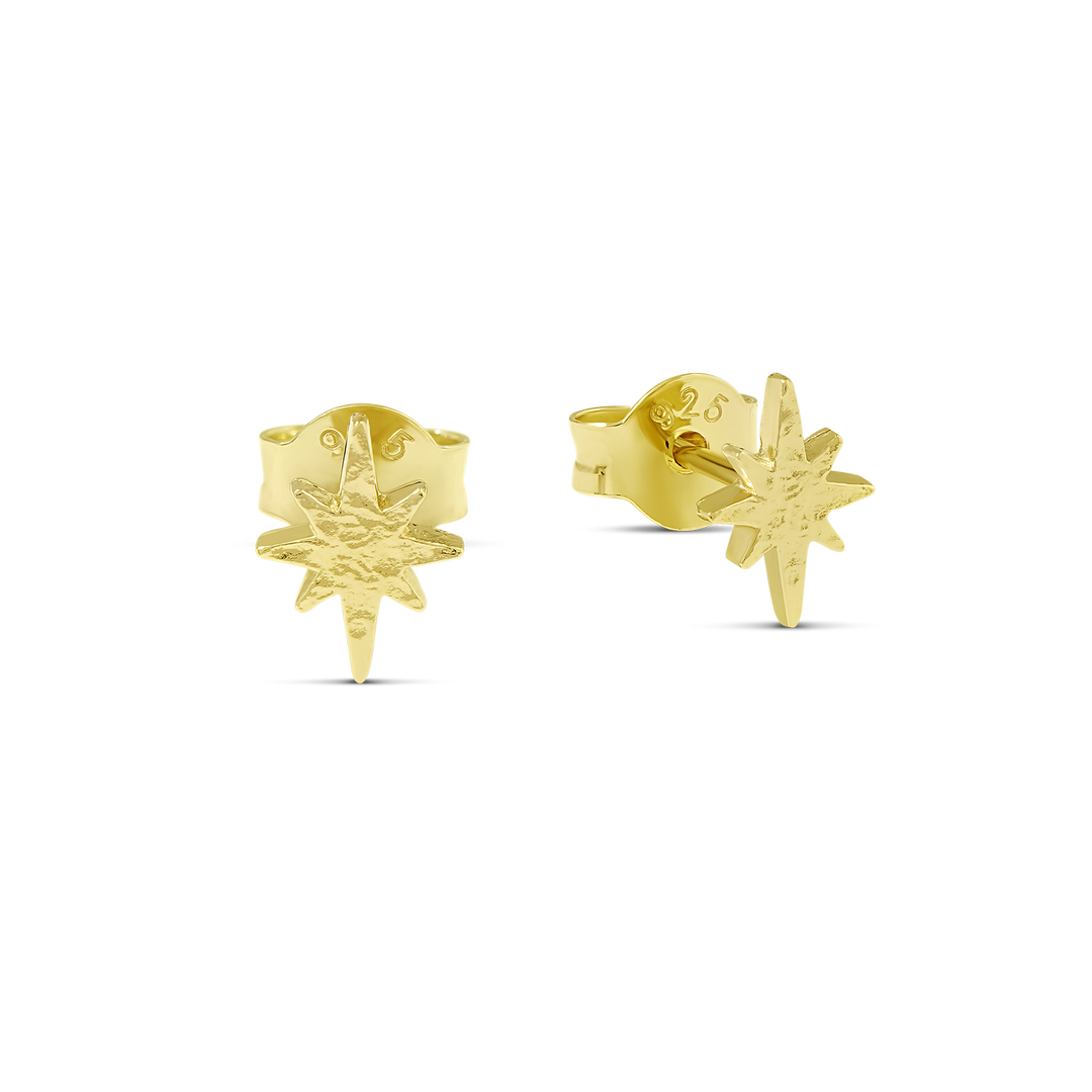 Textured Celestial Studs Gold