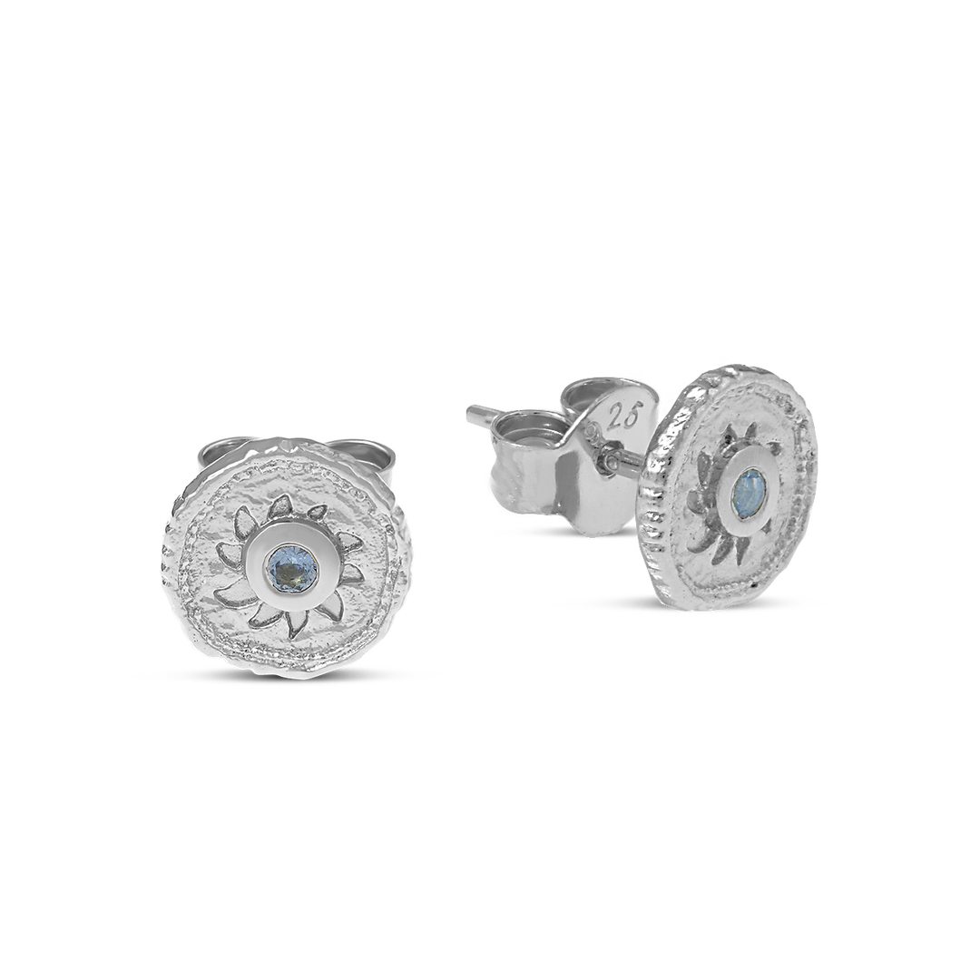 Helios Blue Topaz Studs
