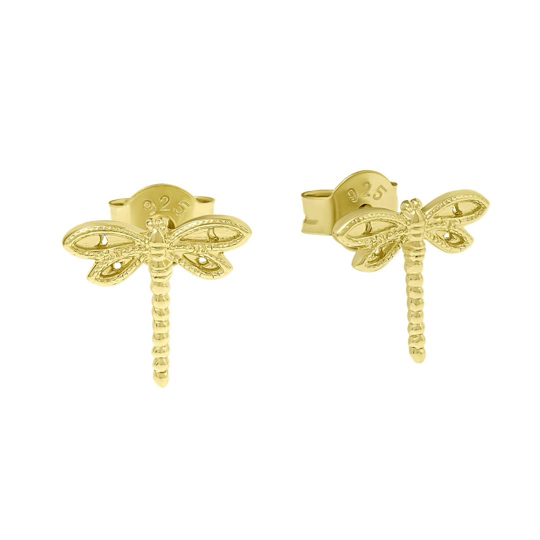 Wild Dragonfly Studs Gold