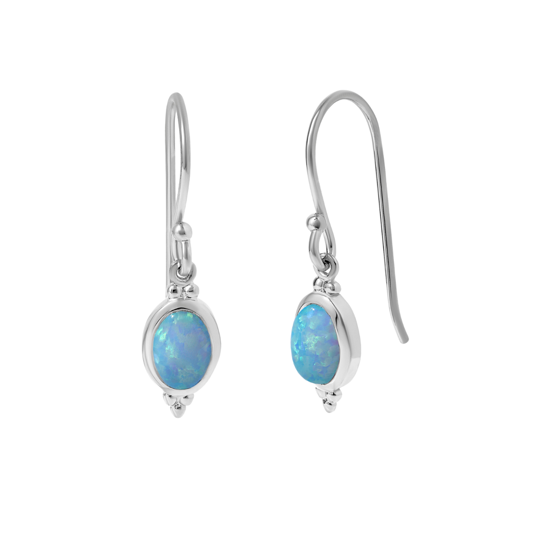 Moon Song Azure Opal Earrings
