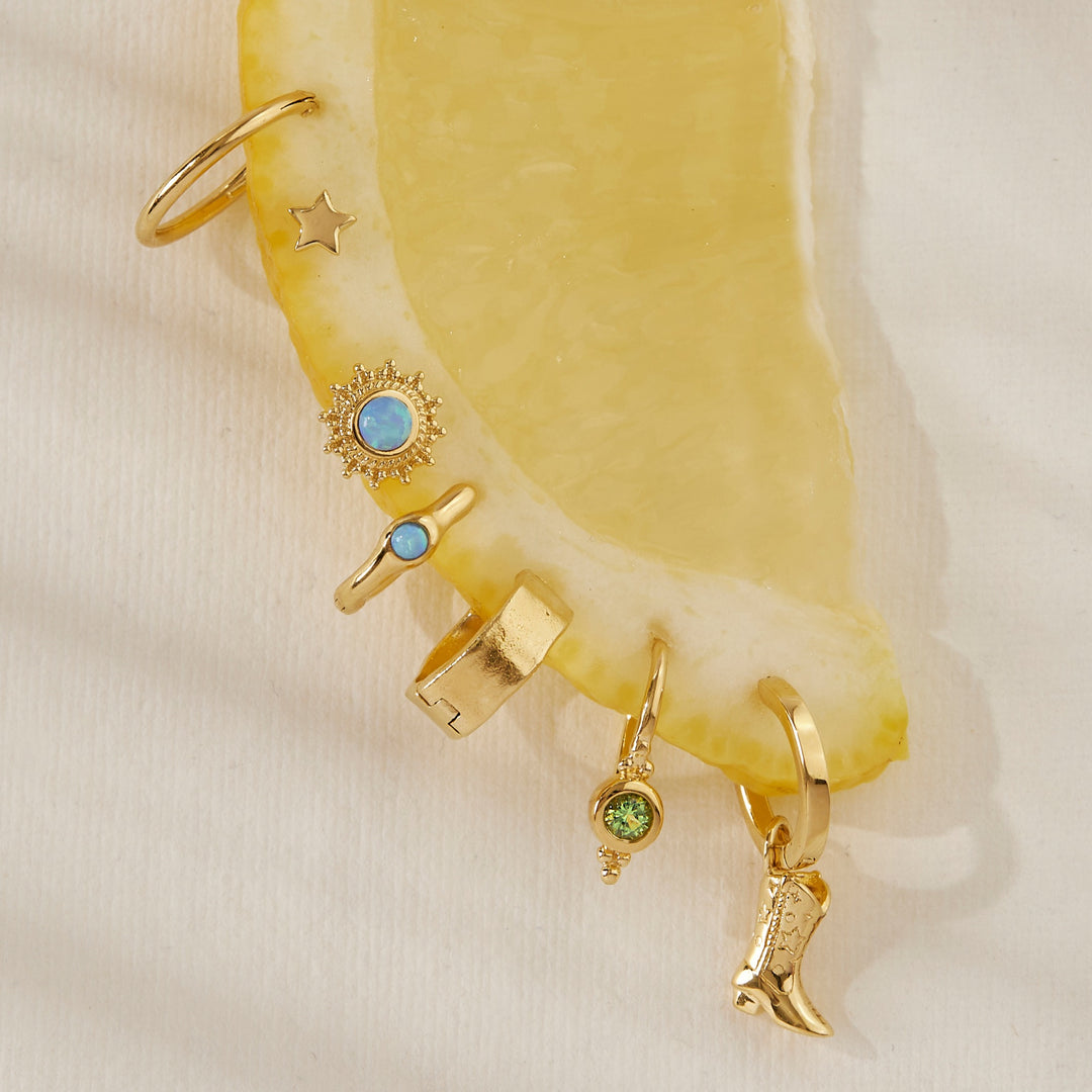 Glisten Peridot Earrings Gold