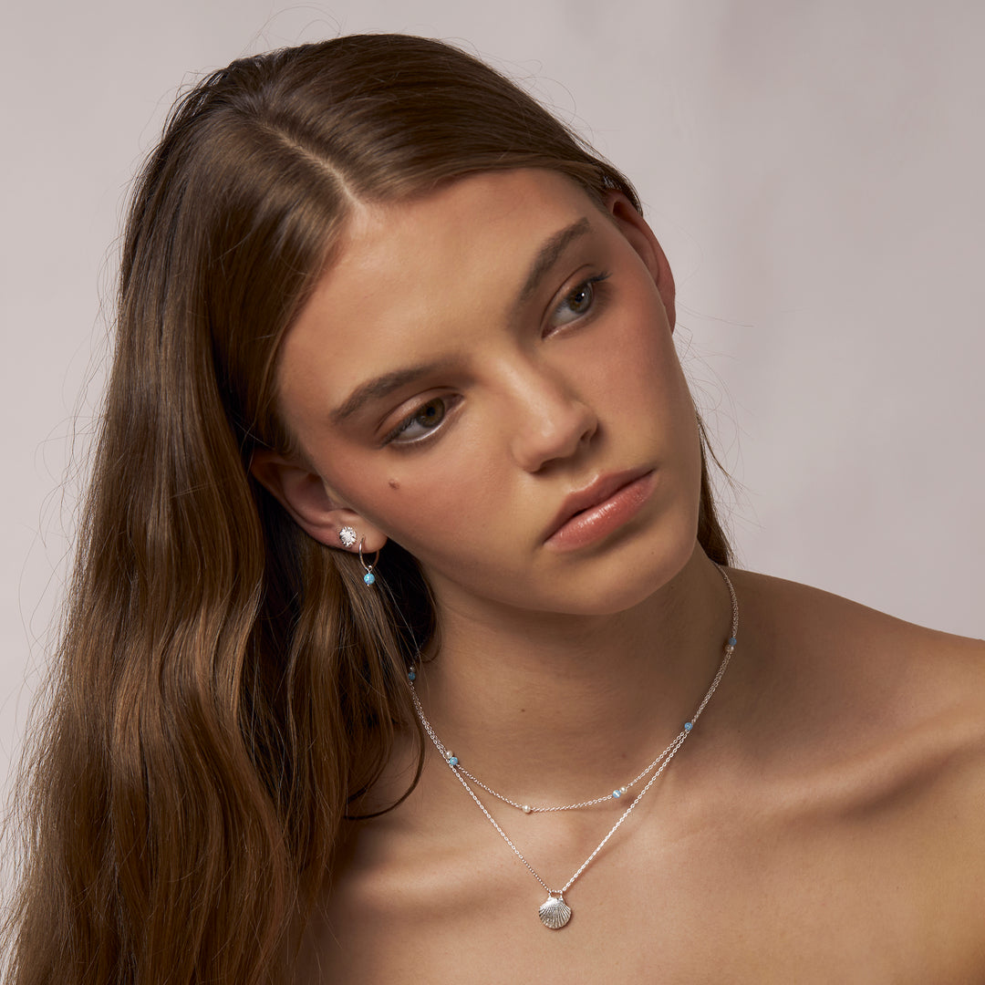 Dainty Azure Opal Huggies