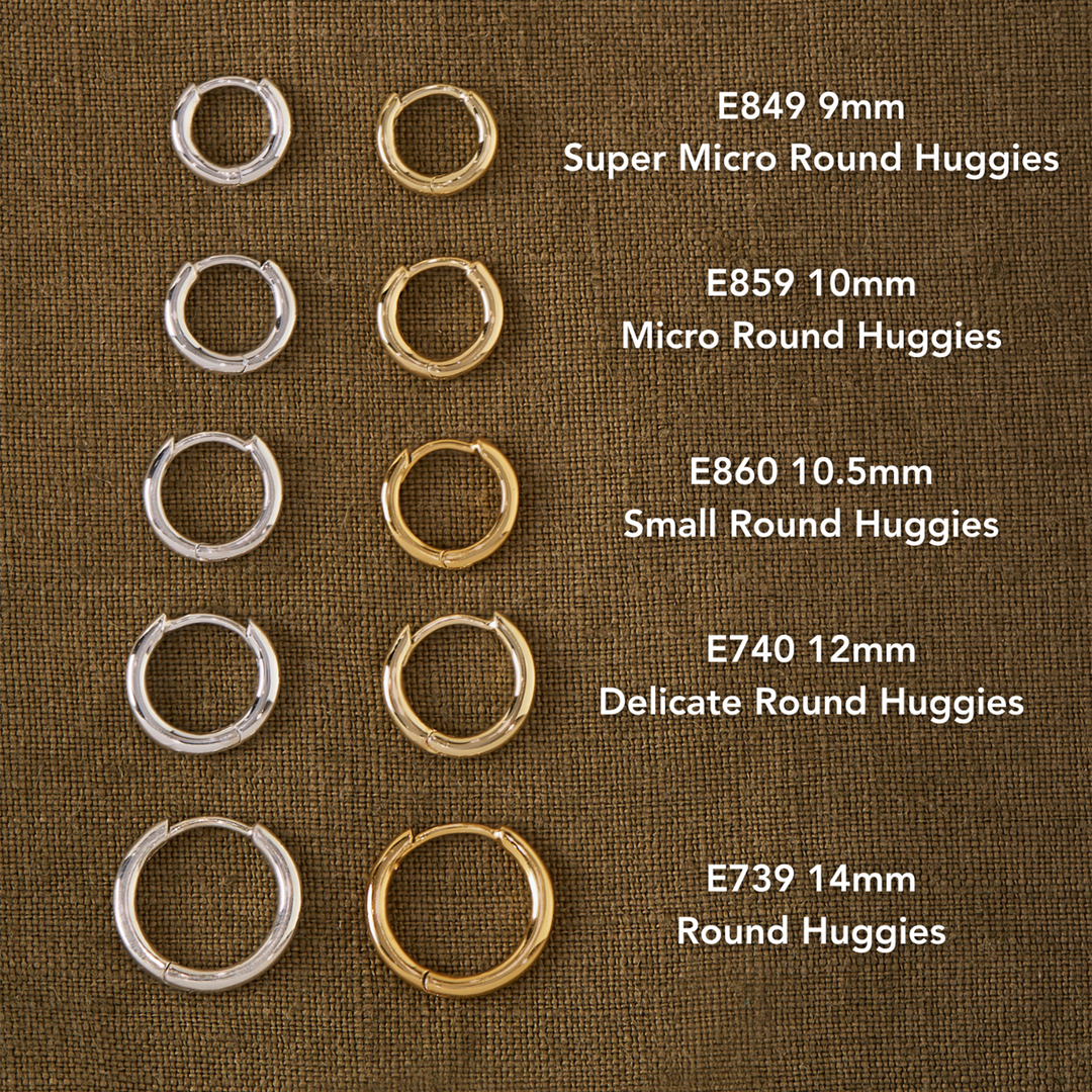 Micro Round Huggie Gold