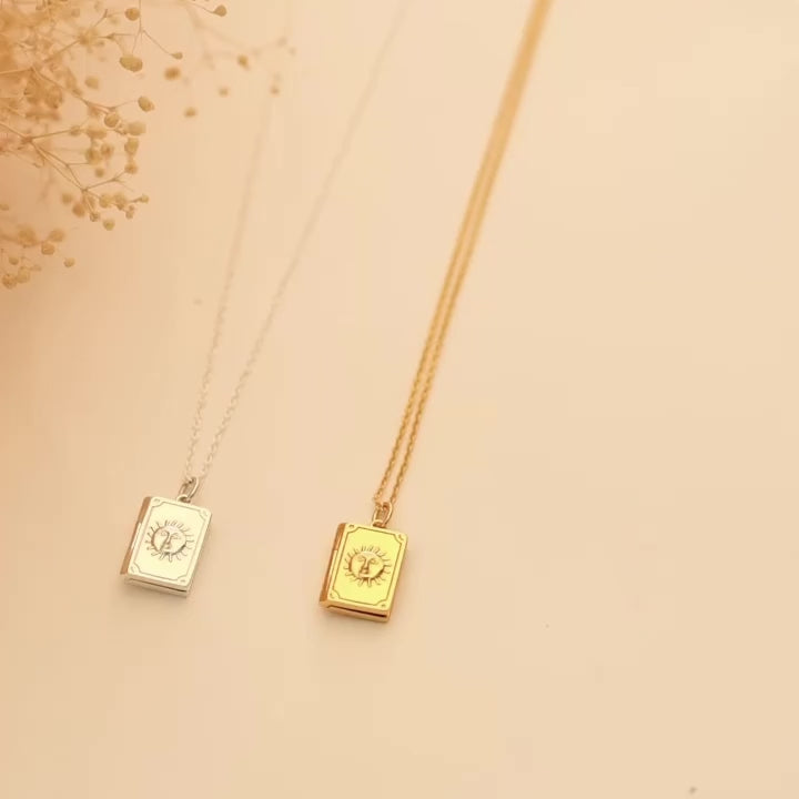Tarot Locket Necklace Gold