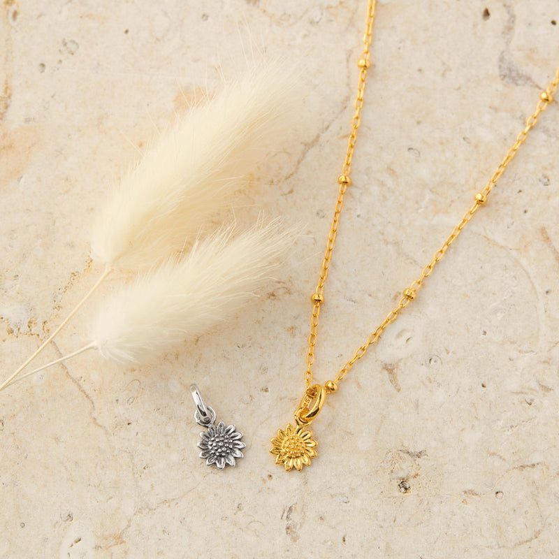 Delicate Sunflower Gold Neck Charm