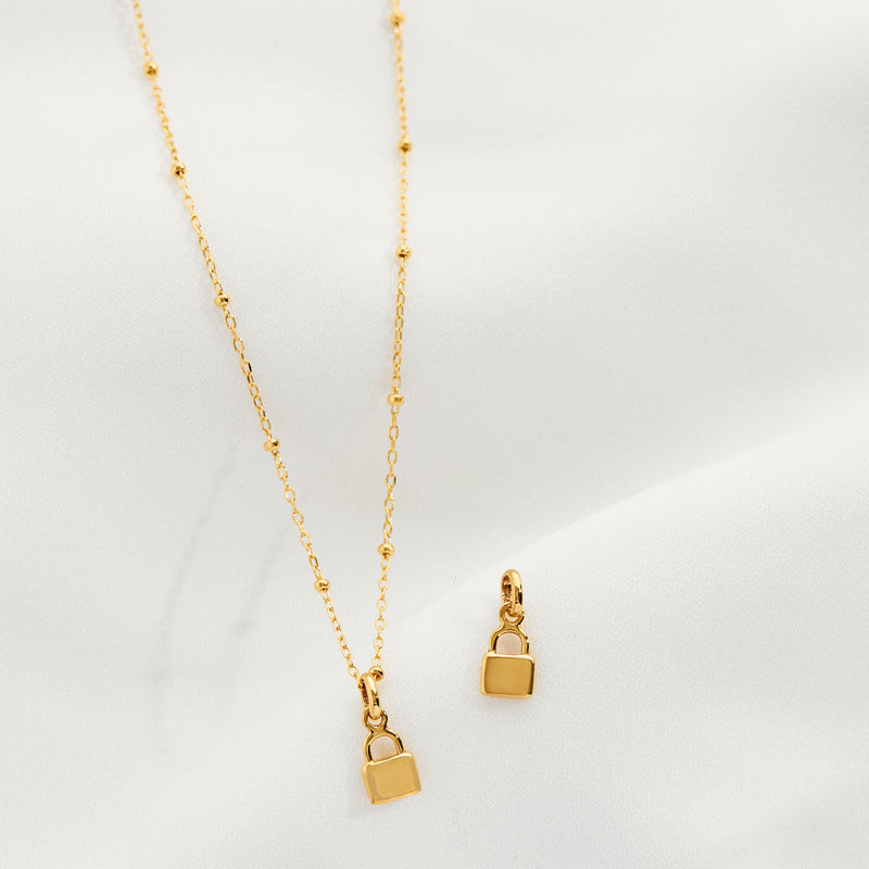 Padlock Gold Neck Charm