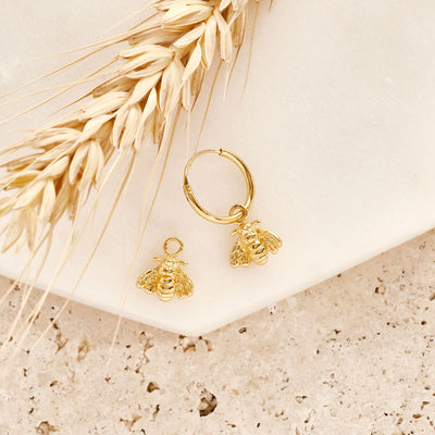 Bee Pollination Gold Ear Charms