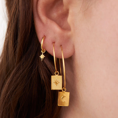 Celestial Medallion Gold Ear Charms