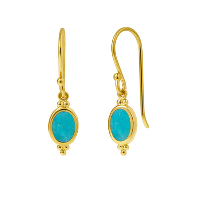 Moon Song Turquoise Earrings Gold