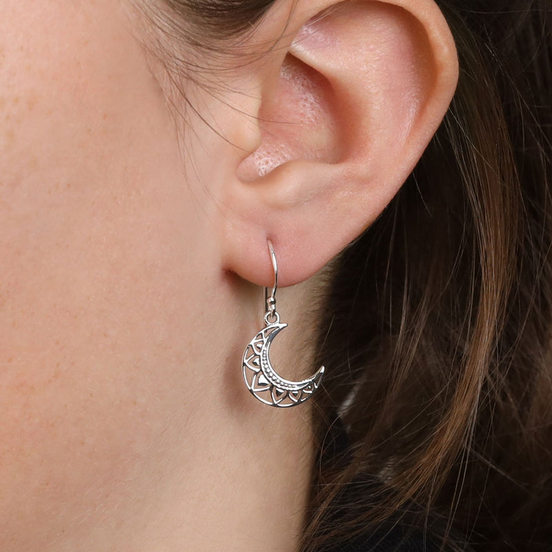 Mandala Moon Earrings