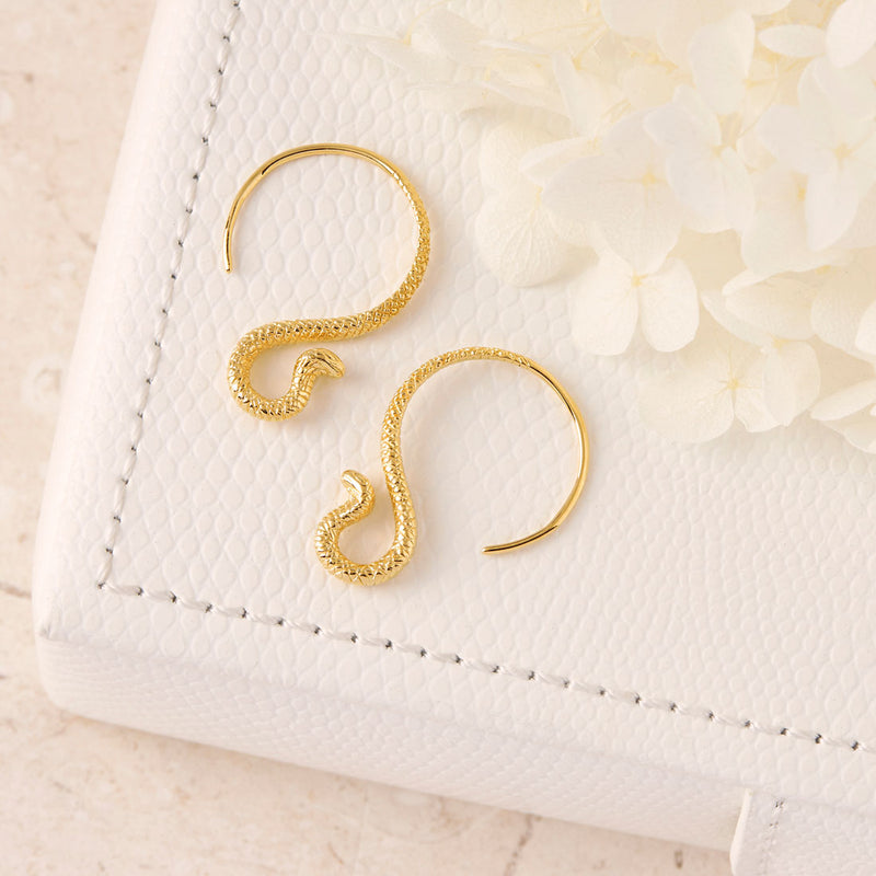 Cobra Hoop Gold Earrings