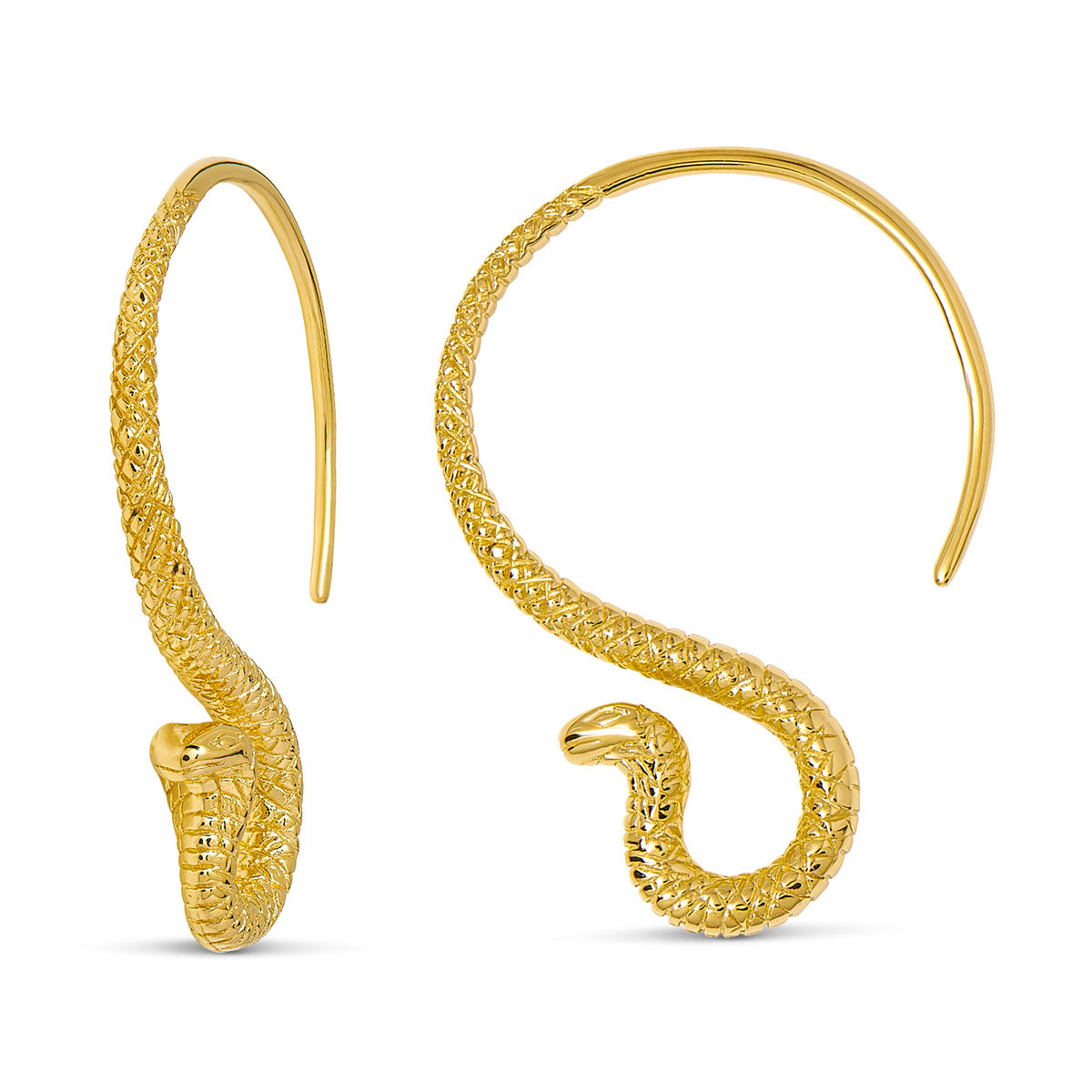 Cobra Hoop Gold Earrings