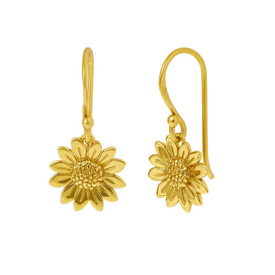 Blossoming Sunflower Earrings Gold